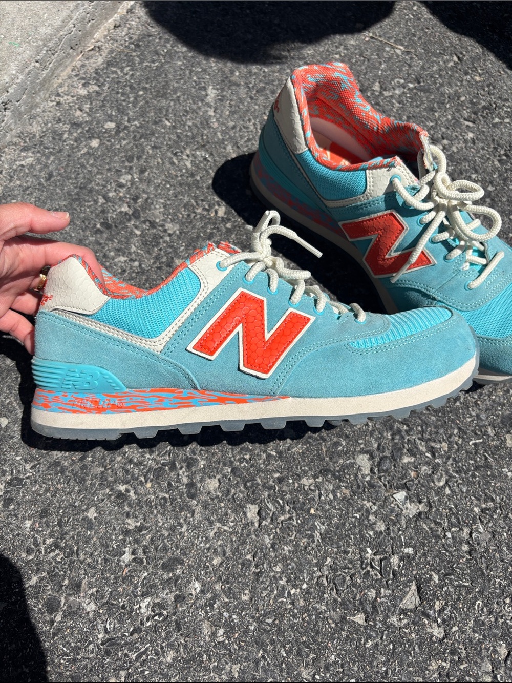 New Balance Sneakers with Bright Orange N Logo - Picture 6 of 6